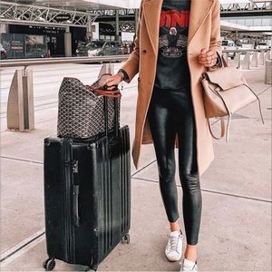 Spanx faux leather black leggings medium